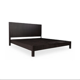 Indian Hand Carved Solid Wood King Size Bed Black